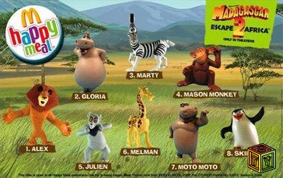 Игрушки Мадагаскар в McDonald`s Игрушки Мадагаскар в McDonald`s